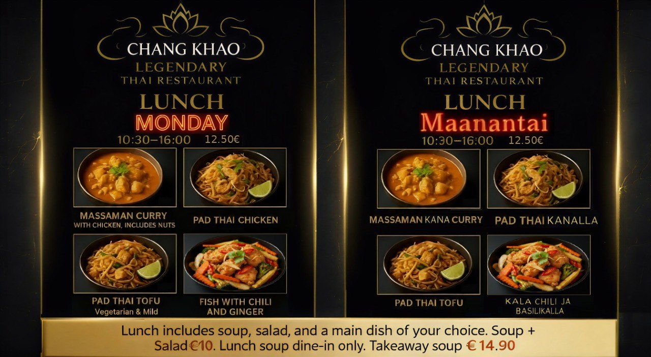 Lunch menu